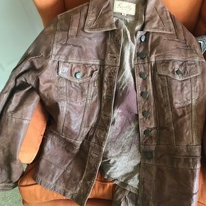 NWOT Scully RARE Genuine Leather S Distressed and pleated